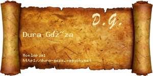 Dura Géza névjegykártya