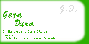 geza dura business card